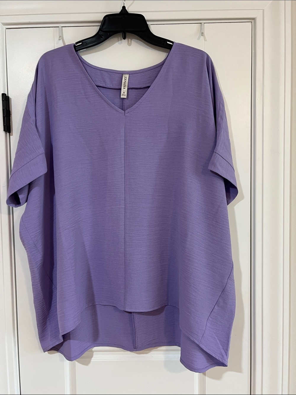Zenana Outfitters Lavender V-Neck Relaxed Tunic